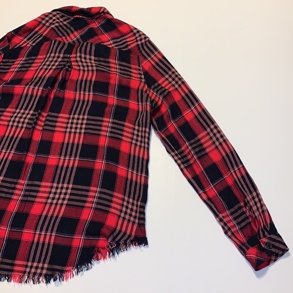 Anthropologie Cloth & Stone Black and Red Plaid Shirt - Women’s Size Medium - Picture 5 of 7
